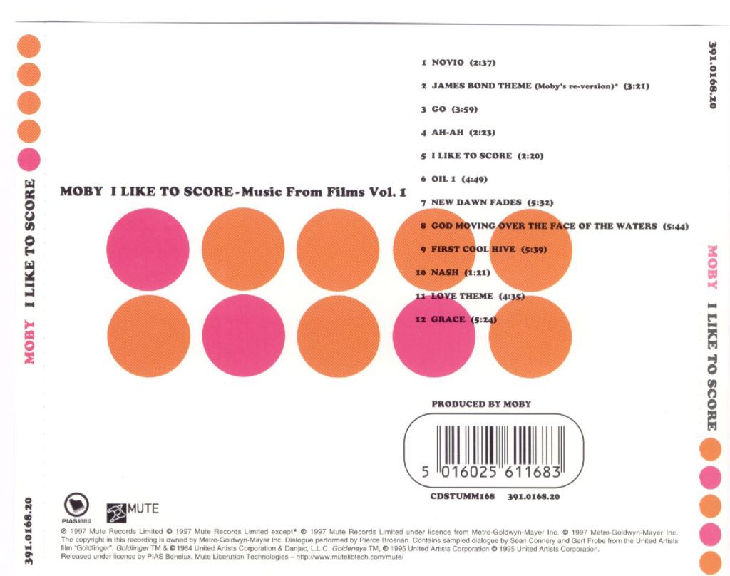 I Like to Score - Moby (CD) music collectible [Barcode 724384489526] - Main Image 2
