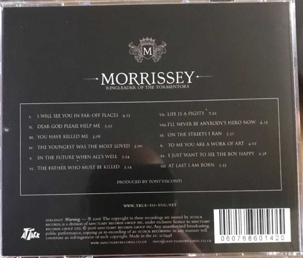 Ringleader Of The Tormentors - Morrissey (CD) music collectible [Barcode 060768601420] - Main Image 2