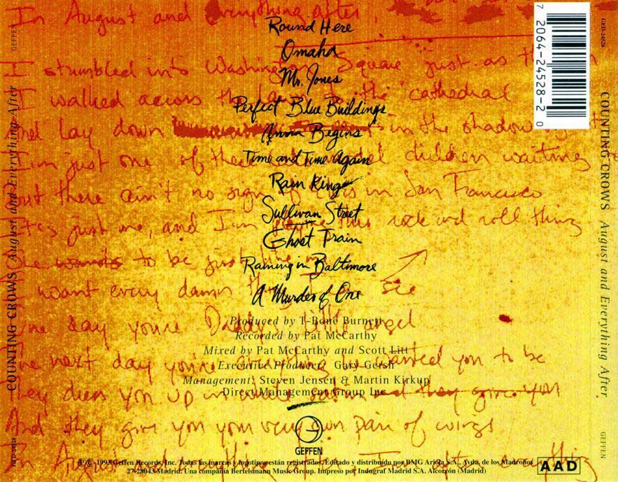 August And Everything After - Counting Crows (CD) music collectible - Main Image 2