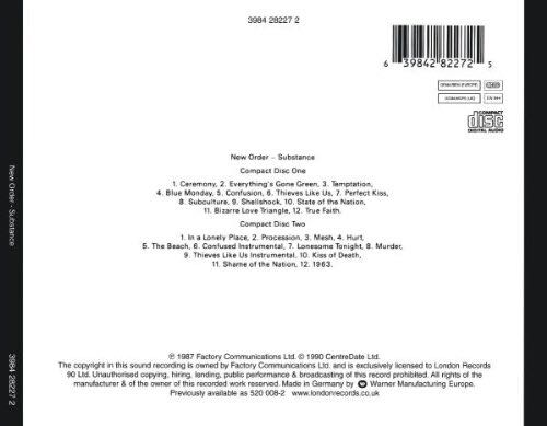 Substance 1987 - New Order (CD - 147) music collectible [Barcode 639842822725] - Main Image 2