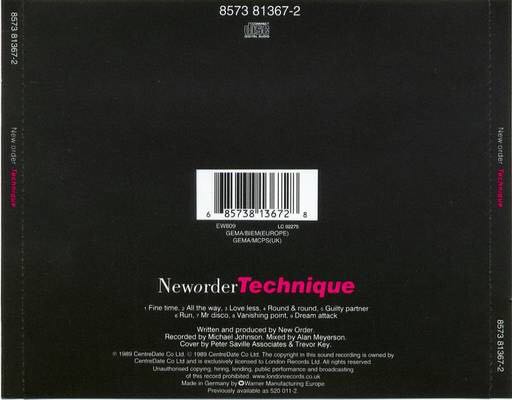 Technique - New Order (12”) music collectible [Barcode 075992584517] - Main Image 2