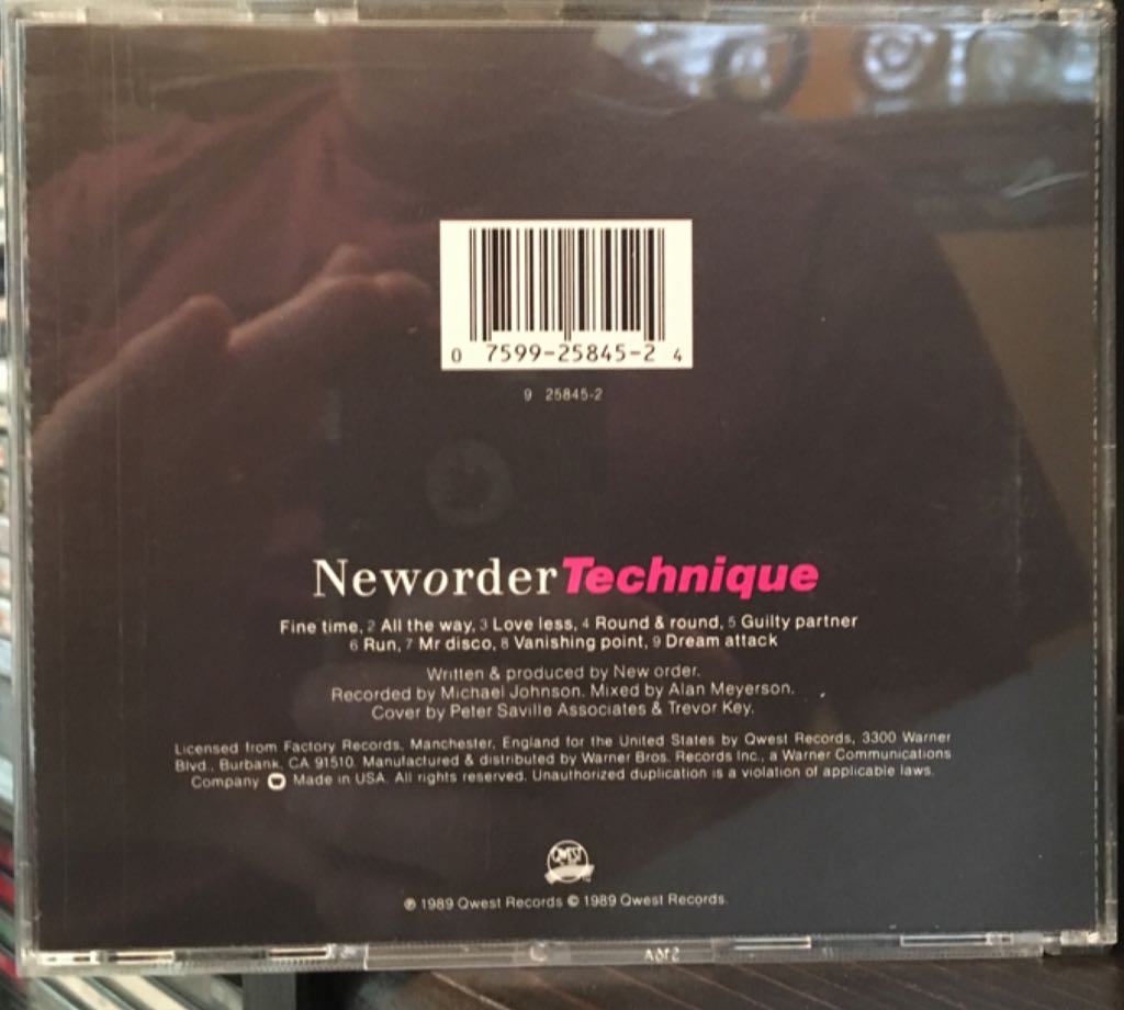 Technique - New Order (CD) music collectible [Barcode 075992584524] - Main Image 2