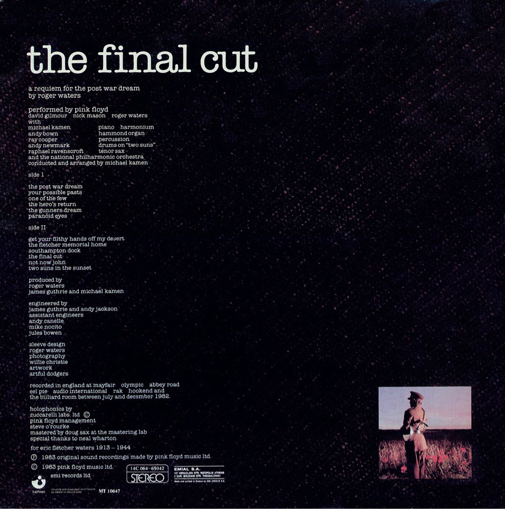 The Final Cut - Pink Floyd (12” - 47) music collectible [Barcode 0190295996956] - Main Image 2