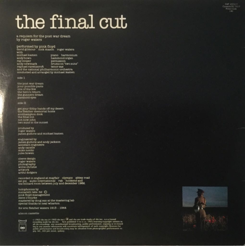 Final Cut, The - Pink Floyd (12” - 43) music collectible [Barcode 074643824316] - Main Image 2
