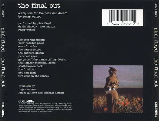 The Final Cut - Pink Floyd (12” - 4314) music collectible [Barcode 077774612920] - Main Image 2