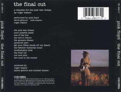 The Final Cut - Pink Floyd (CD) music collectible [Barcode 724357694629] - Main Image 2