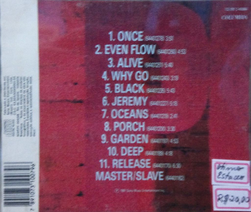 Ten - Pearl Jam (12” - 5046) music collectible [Barcode 0733606127320] - Main Image 2