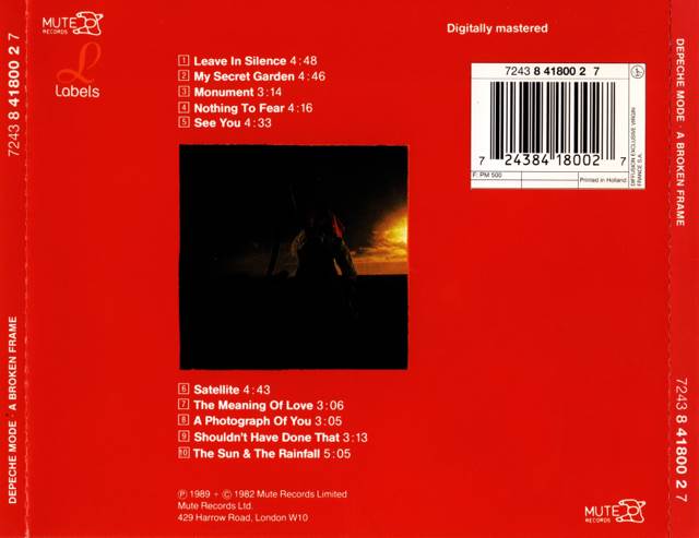 A Broken Frame - Depeche Mode (CD - 41) music collectible [Barcode 5016025610099] - Main Image 2