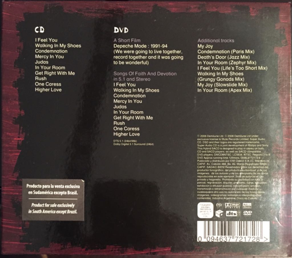 Songs Of Faith And Devotion - Depeche Mode (12”) music collectible [Barcode 094637721728] - Main Image 2