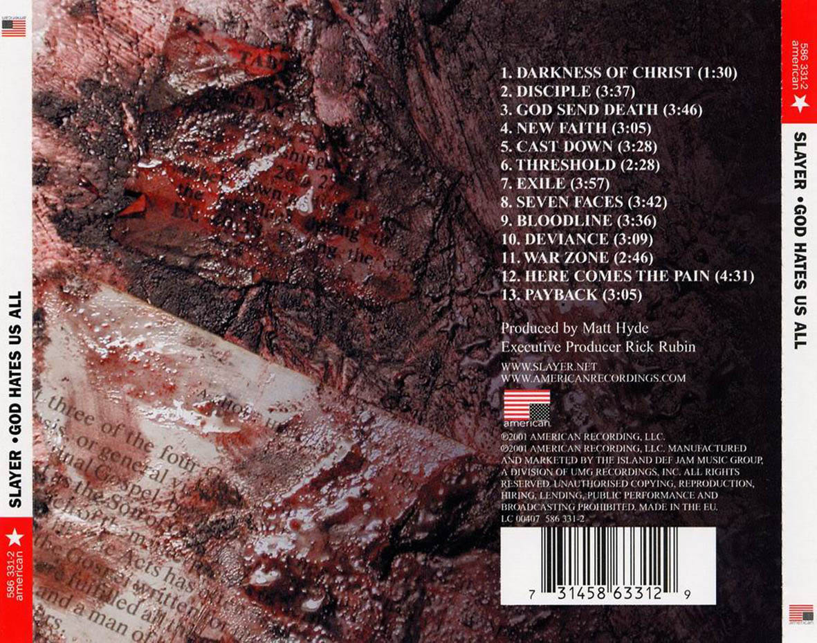 God Hates Us All - Slayer (CD - 42) music collectible [Barcode 731458633228] - Main Image 3