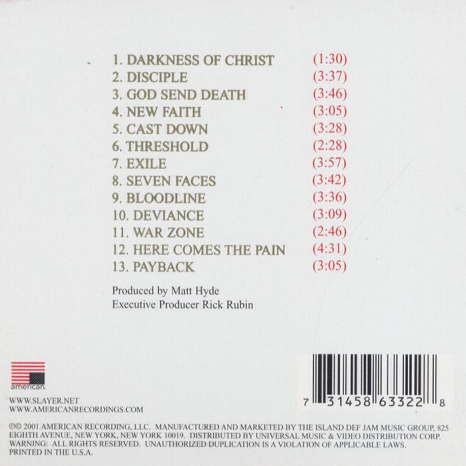 God Hates Us All - Slayer (CD) music collectible - Main Image 2