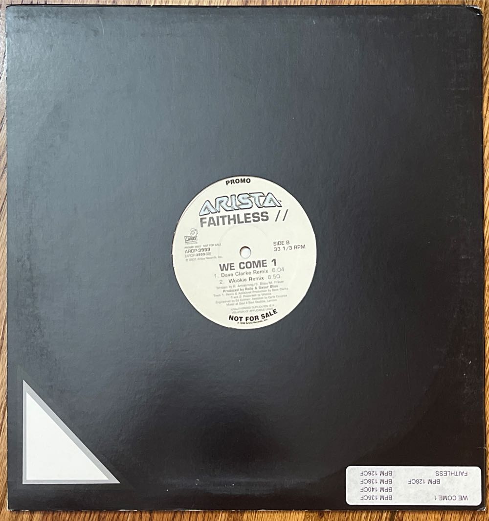 We Come 1 (Vinyl) - Faithless (12”) music collectible [Barcode 743218508424] - Main Image 3