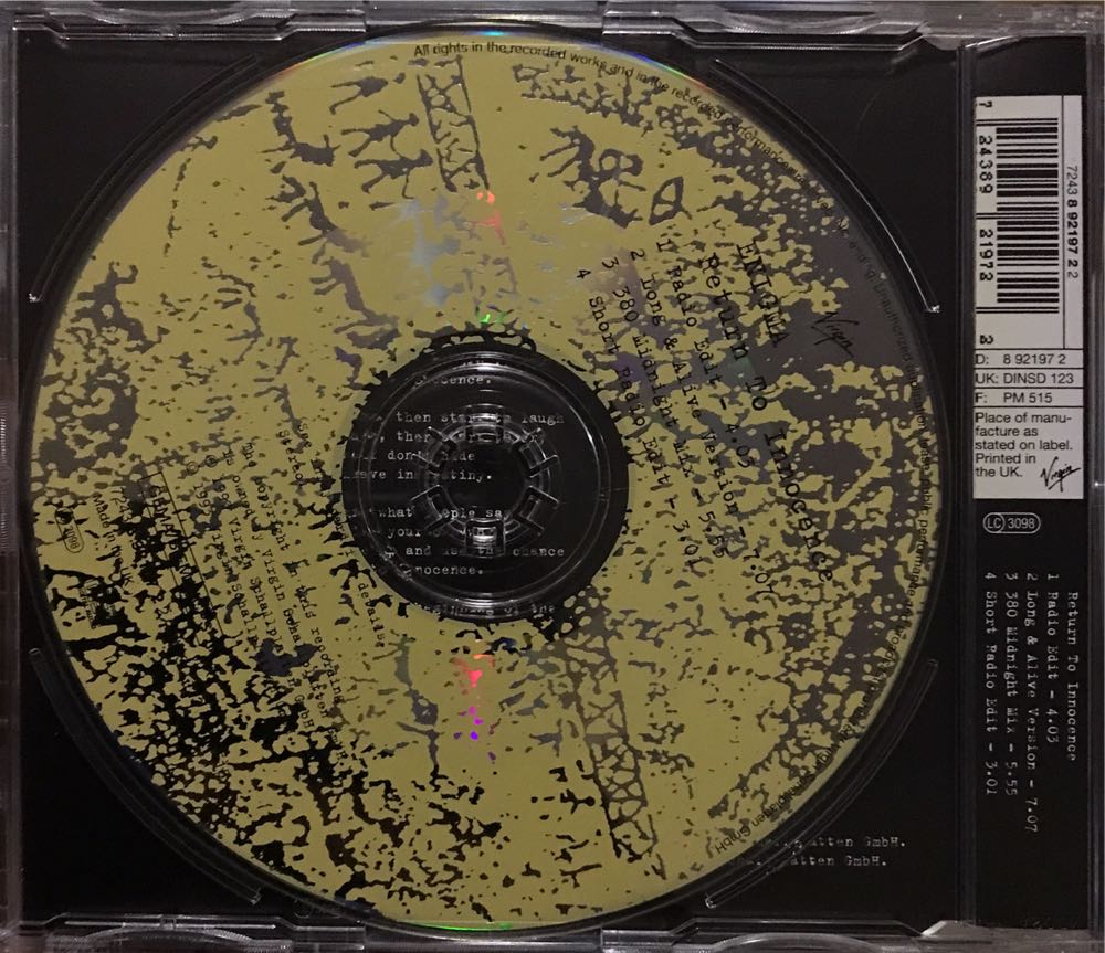 Return To Innocence - Enigma (CD) music collectible [Barcode 724389219722] - Main Image 2