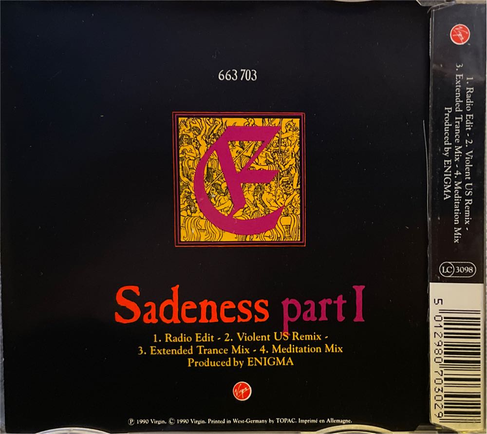 Sadeness Pt 1 - Enigma (CD) music collectible [Barcode 5012980703029] - Main Image 2