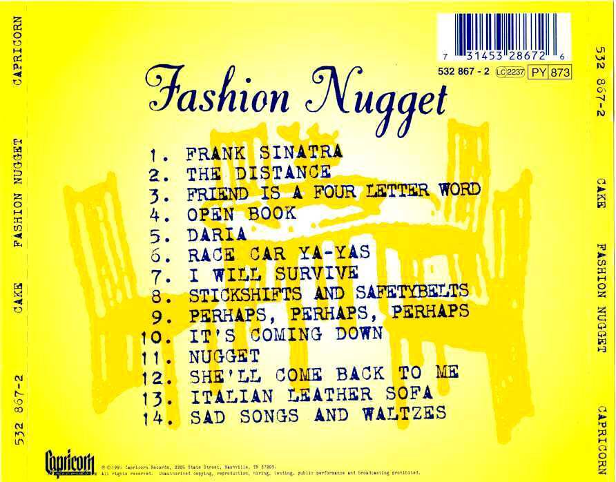 Fashion Nugget - Cake (CD) music collectible [Barcode 07214172] - Main Image 2