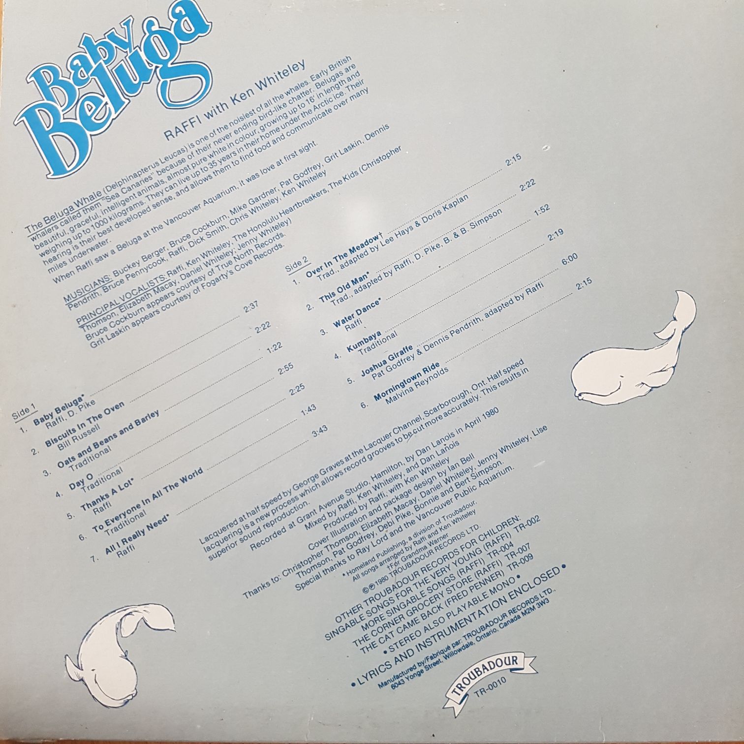 Baby Beluga - Raffi (12”) music collectible - Main Image 2