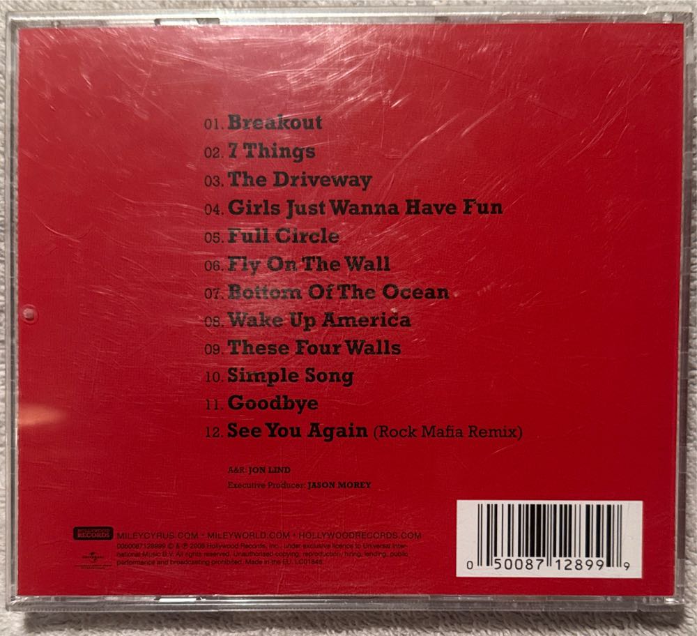 Breakout - Miley Cyrus (CD) music collectible [Barcode 050087128999] - Main Image 2