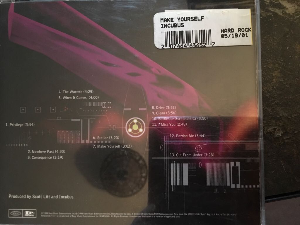 Make Yourself - Incubus (CD) music collectible [Barcode 207464636527] - Main Image 2