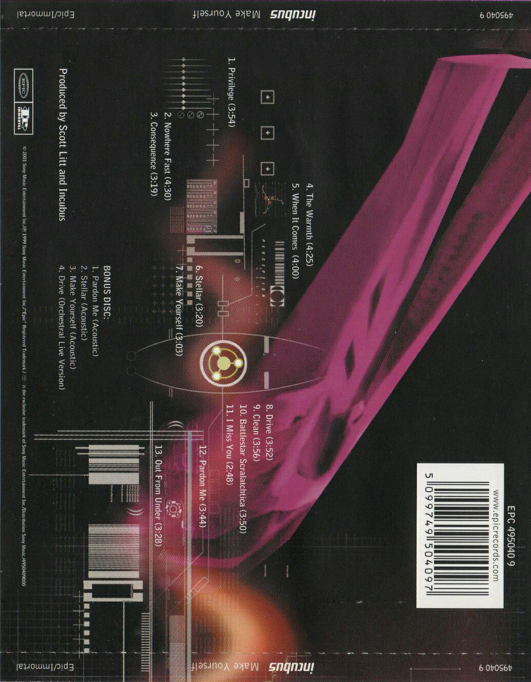 Make Yourself - Tour Edition - Incubus (CD) music collectible [Barcode 5099749504097] - Main Image 2