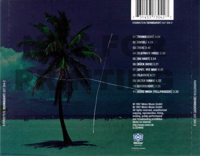 Sehnsucht - Rammstein (CD - 44) music collectible [Barcode 731453730427] - Main Image 2