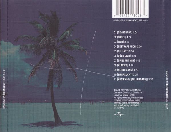 Sehnsucht - Rammstein (CD - 44) music collectible [Barcode 731453730427] - Main Image 3