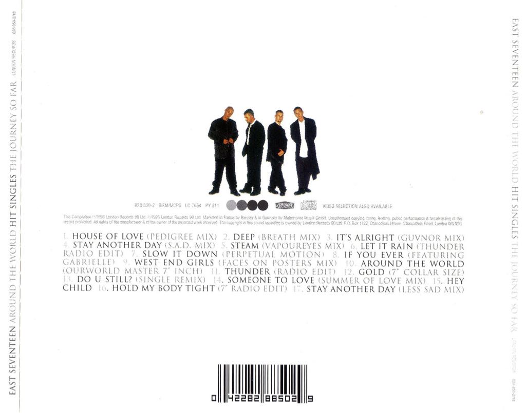 Around The World: Hit Singles - The Journey So Far - East 17 (CD - 72) music collectible [Barcode 042282885227] - Main Image 2