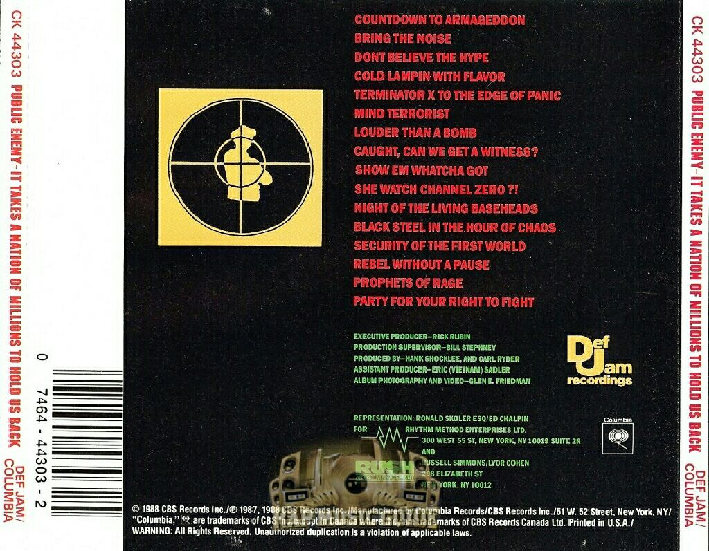 It Takes A Nation Of Millions To Hold Us Back - Public Enemy (CD - 58) music collectible [Barcode 731452735829] - Main Image 2