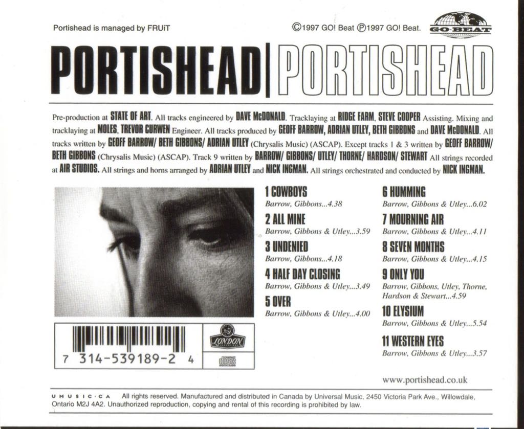 Portishead - Portishead (CD - 51) music collectible [Barcode 731453943520] - Main Image 2