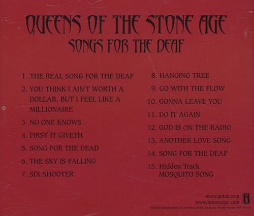Songs For the Deaf - Queens Of The Stone Age (MP3) music collectible [Barcode 2600848343680] - Main Image 2