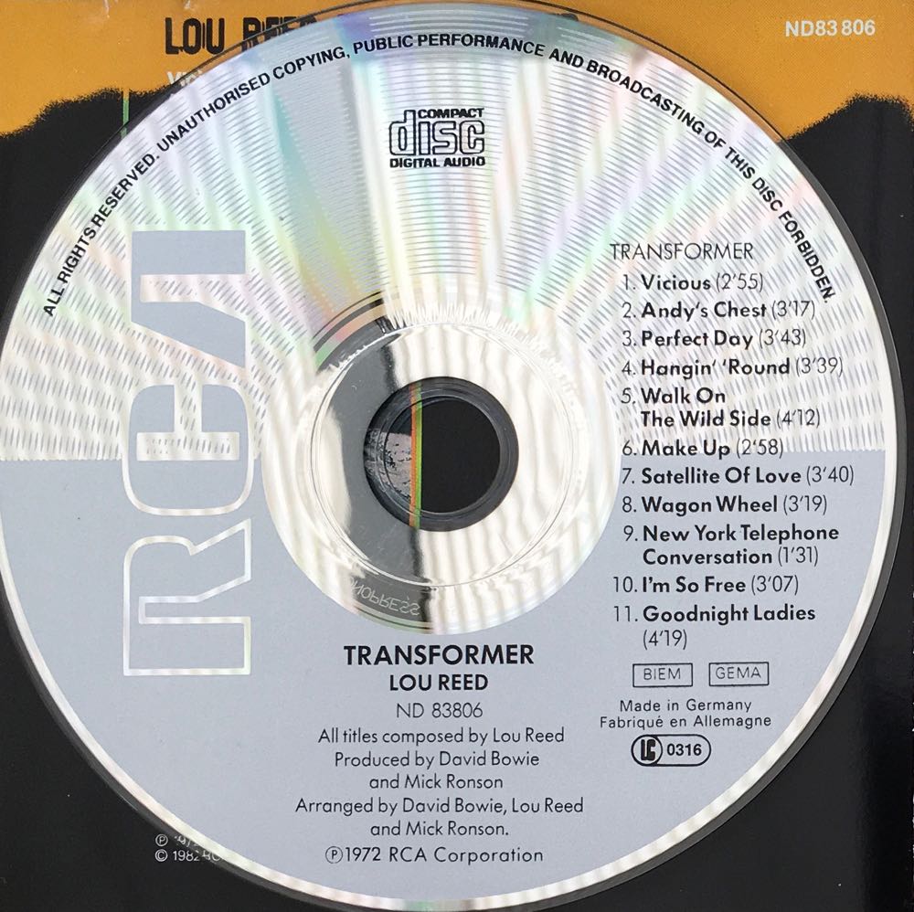 Transformer - Reed, Lou (CD - 37) music collectible [Barcode 035628380623] - Main Image 3
