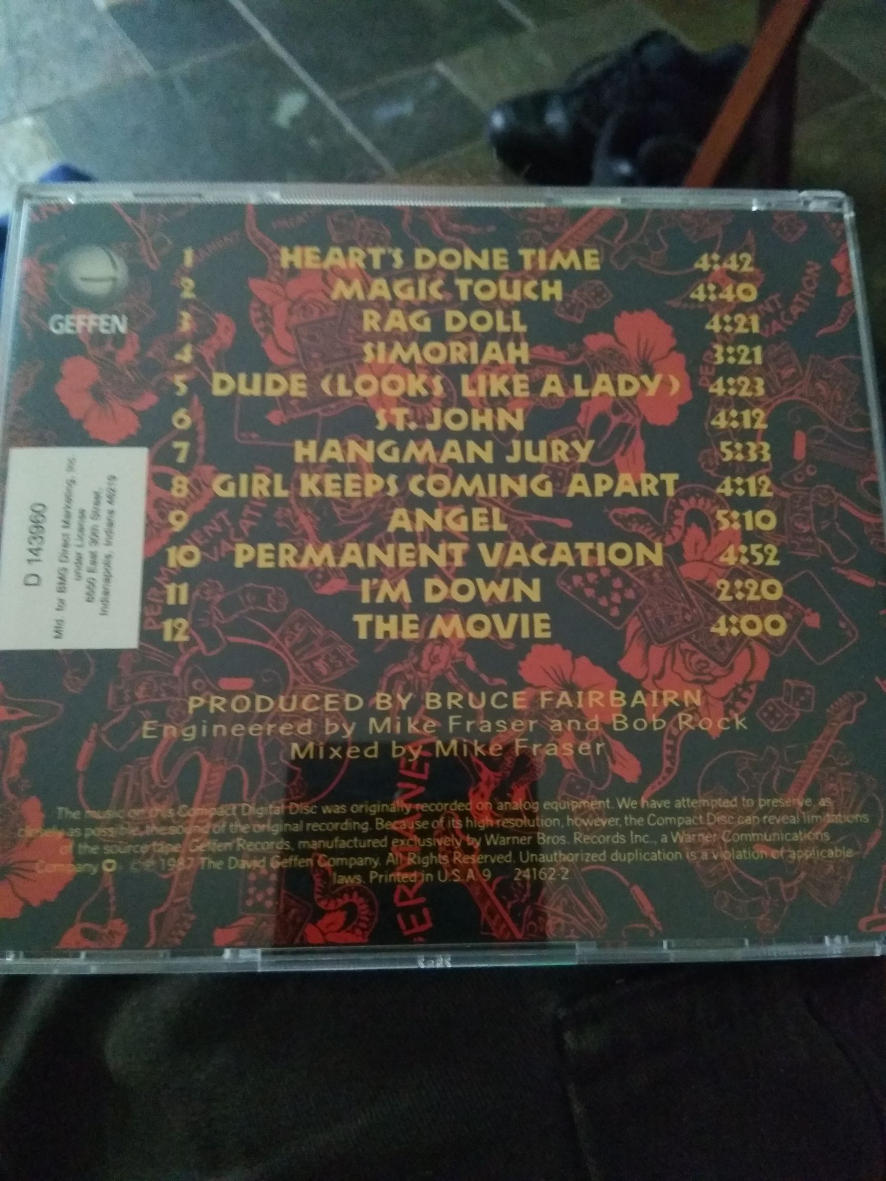 Permanent Vacation - Aerosmith (CD) music collectible [Barcode 008811925420] - Main Image 2