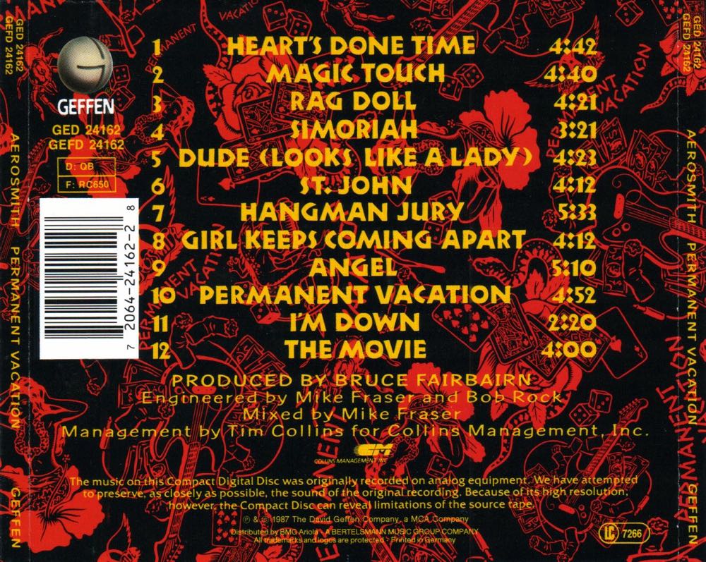 Permanent Vacation - Aerosmith (CD) music collectible [Barcode 008811925420] - Main Image 4