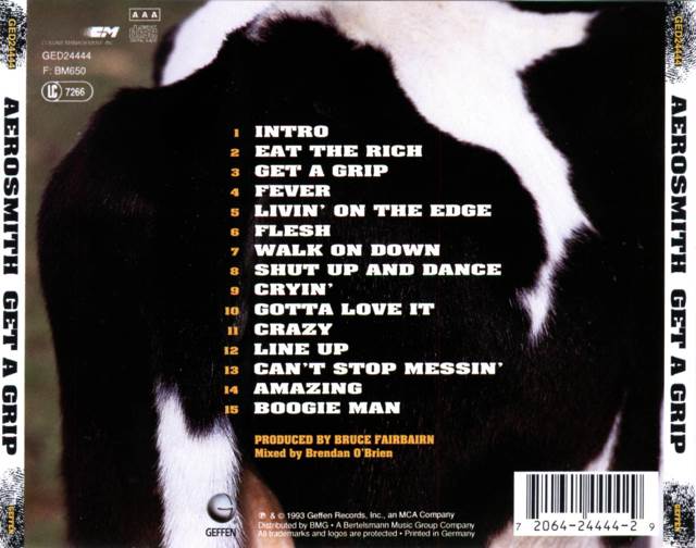 Get A Grip - Aerosmith (CD - 60) music collectible [Barcode 720642444429] - Main Image 2