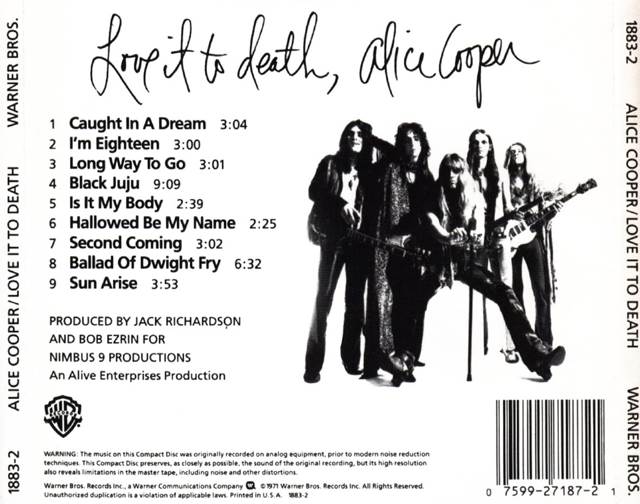 Love It To Death - Alice Cooper (12” - 3721) music collectible [Barcode 074292718721] - Main Image 2