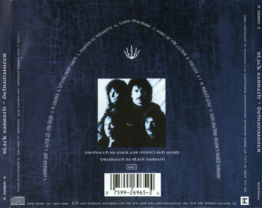 Dehumanizer - Black Sabbath (CD - 56) music collectible [Barcode 075992696524] - Main Image 2