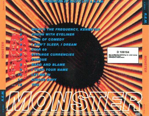 Monster - R.E.M.   ‎ (CD - 49:15) music collectible [Barcode 093624574026] - Main Image 2
