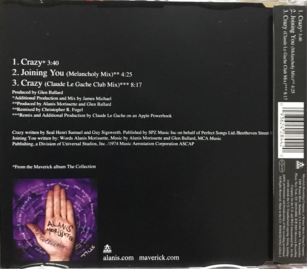 Crazy (Single) - Alanis Morissette (CD) music collectible [Barcode 093624284420] - Main Image 2