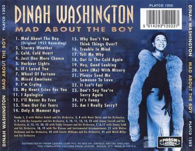 Mad About The Boy - Washington, Dinah (CD) music collectible [Barcode 731451221422] - Main Image 2