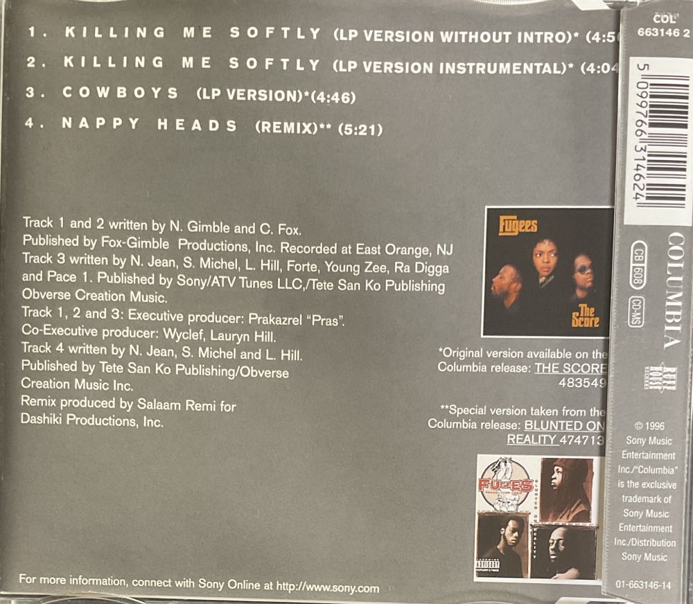 Killing Me Softly - Fugees - Fugees (CD - 20) music collectible [Barcode 5099766314624] - Main Image 2