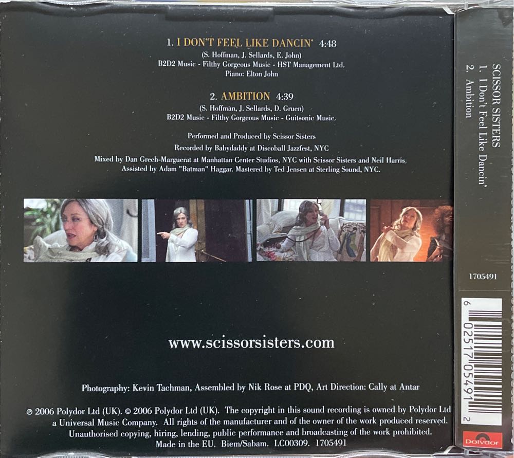 I Don’t Feel Like Dancin’ - Scissor Sisters (CD) music collectible [Barcode 602517054912] - Main Image 2