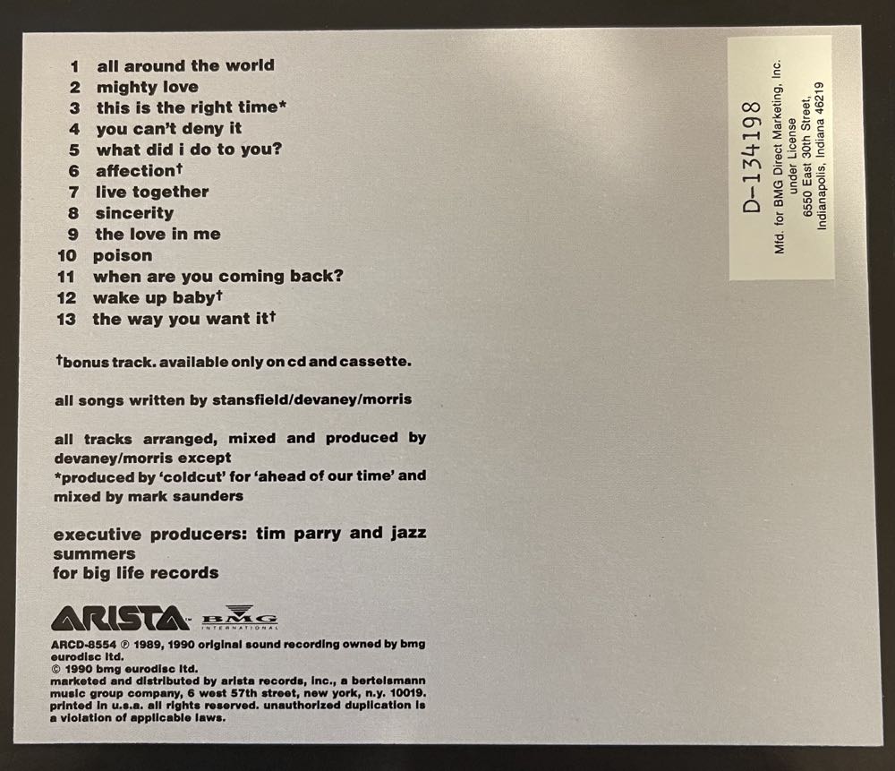 Affection - Stansfield, Lisa (CD) music collectible [Barcode 7822185542] - Main Image 2