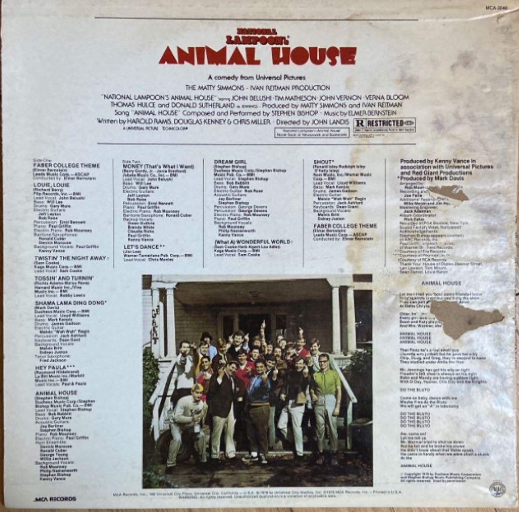 National Lampoon’s Animal House - Movie Soundtrack (Cassette) music collectible [Barcode 076732169247] - Main Image 2