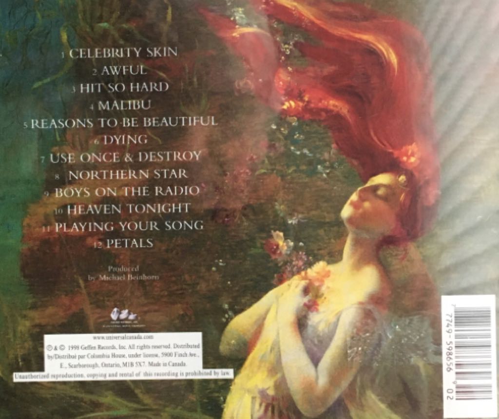 Celebrity Skin - Hole (CD - 51) music collectible [Barcode 777495986569] - Main Image 2