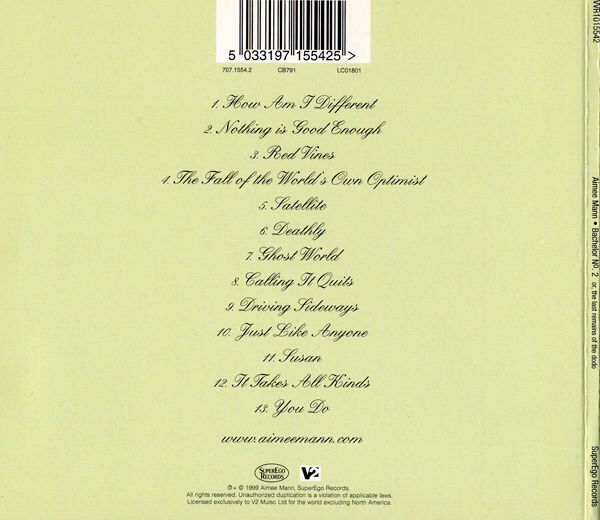 Bachelor No. 2 or the last remains of the dodo - Aimee Mann (CD) music collectible [Barcode 5033197155425] - Main Image 2