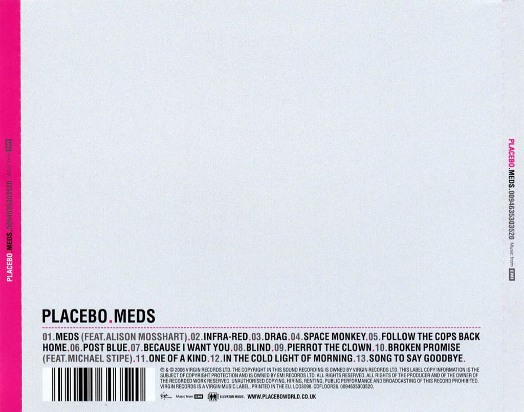 Meds - Placebo (CD) music collectible [Barcode 602537175369] - Main Image 2