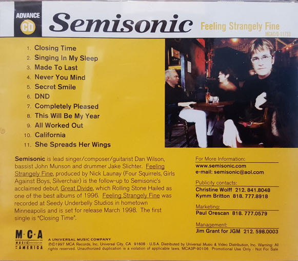 Feeling Strangely Fine - Semisonic (Cassette) music collectible - Main Image 2