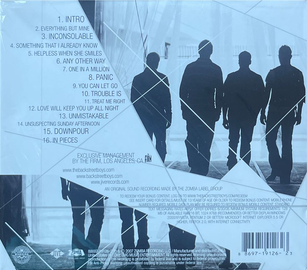Unbreakable - Backstreet Boys (CD) music collectible [Barcode 886971912623] - Main Image 2