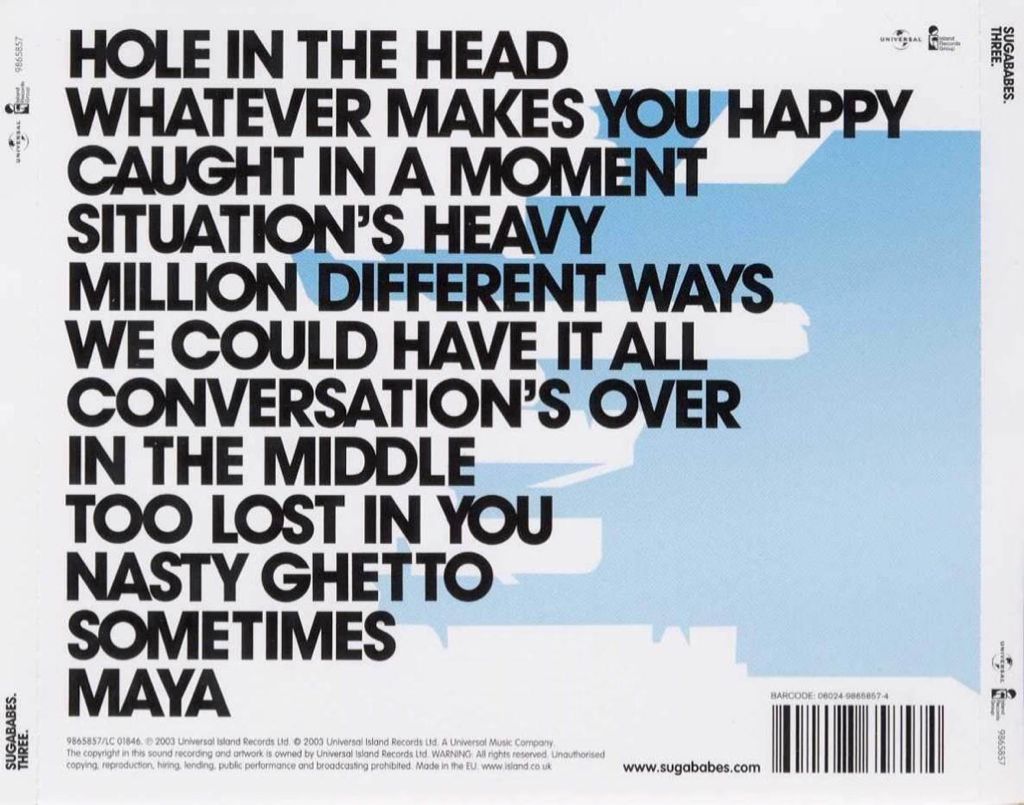 Three - Sugababes (CD - 56) music collectible [Barcode 602498658543] - Main Image 2