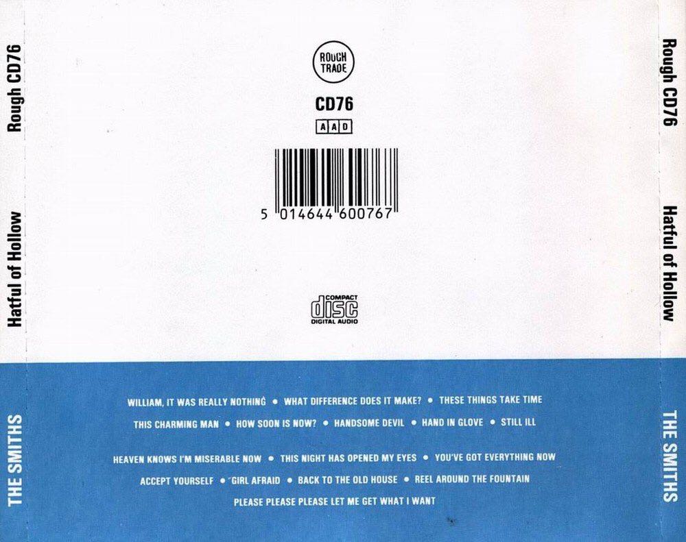 Hatful Of Hollow - Smiths, The (CD - 56) music collectible [Barcode 745099189327] - Main Image 2