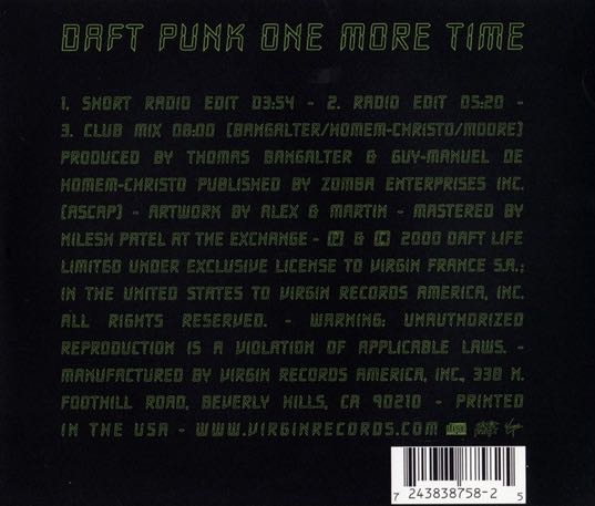 One More Time (Remixes) - Daft Punk (CD) music collectible [Barcode 724383875825] - Main Image 2